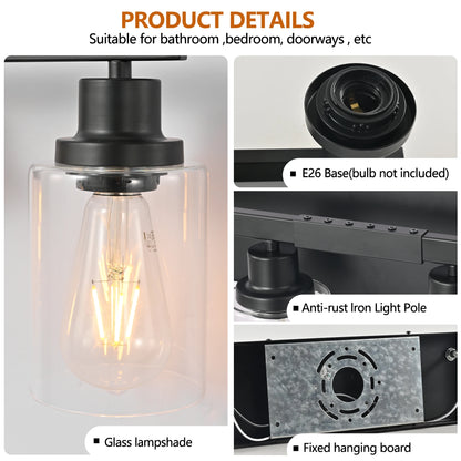 10 Light Bathroom Vanity Lights Over Mirror, 65.4inch Black Vanity Lights Fixtures Matte Black Modern Bathroom Wall Lighting