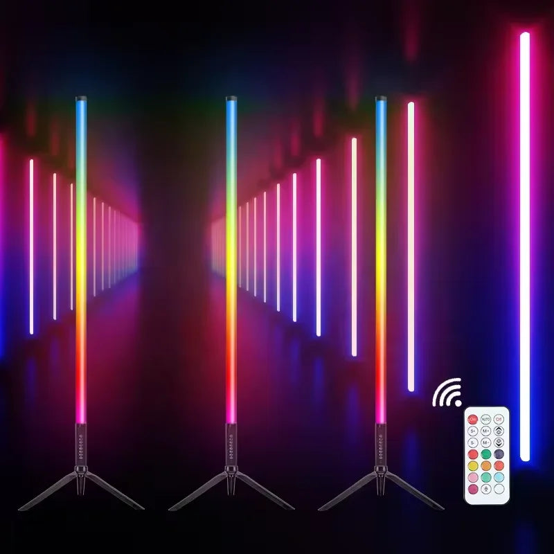 Free Shipping USA 4Pack Battery Rgb Led Neon Tube Light Bar With Stand Bracket for DJ Dance Stage Party Events Both Lighting
