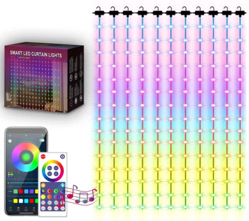 Intelligent IP65 Waterproof LED Blackout Curtains Indoor/Outdoor Decoration Party Features Control 2*2 Meters RGB Water Curtain