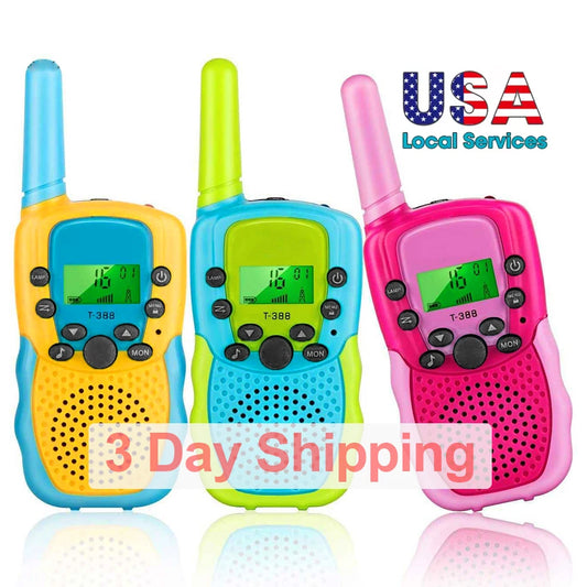 Fast 3 Day Shipping 3 Pack T388 Boy Girl Toy Birthday Gifts No License Needed Kids Mini Walkie Talkie for Outdoor Camping Hiking