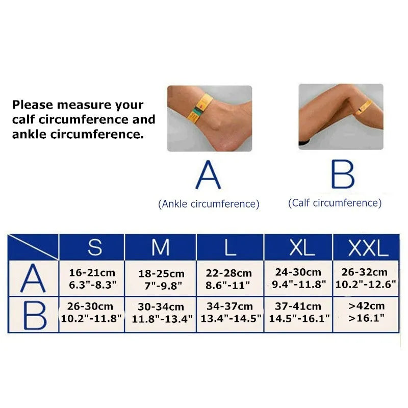 2PCS Compression Stockings Medical Grade 23-32mmHg Leg Calf Compression Socks Varicose Veins Edema Shin Splints Nursing Support