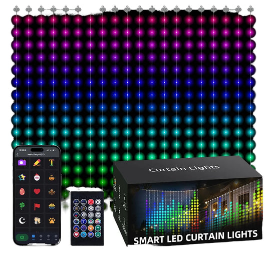 Intelligent IP65 Waterproof LED Blackout Curtains Indoor/Outdoor Decoration Party Features Control 2*2 Meters RGB Water Curtain