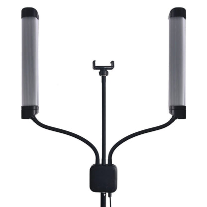 FOSOTO Professional Double Arms Fill Light Beauty Lamp Studio Light with Phone Holder for Makeup Eyelash Tiktok YouTube Vlog