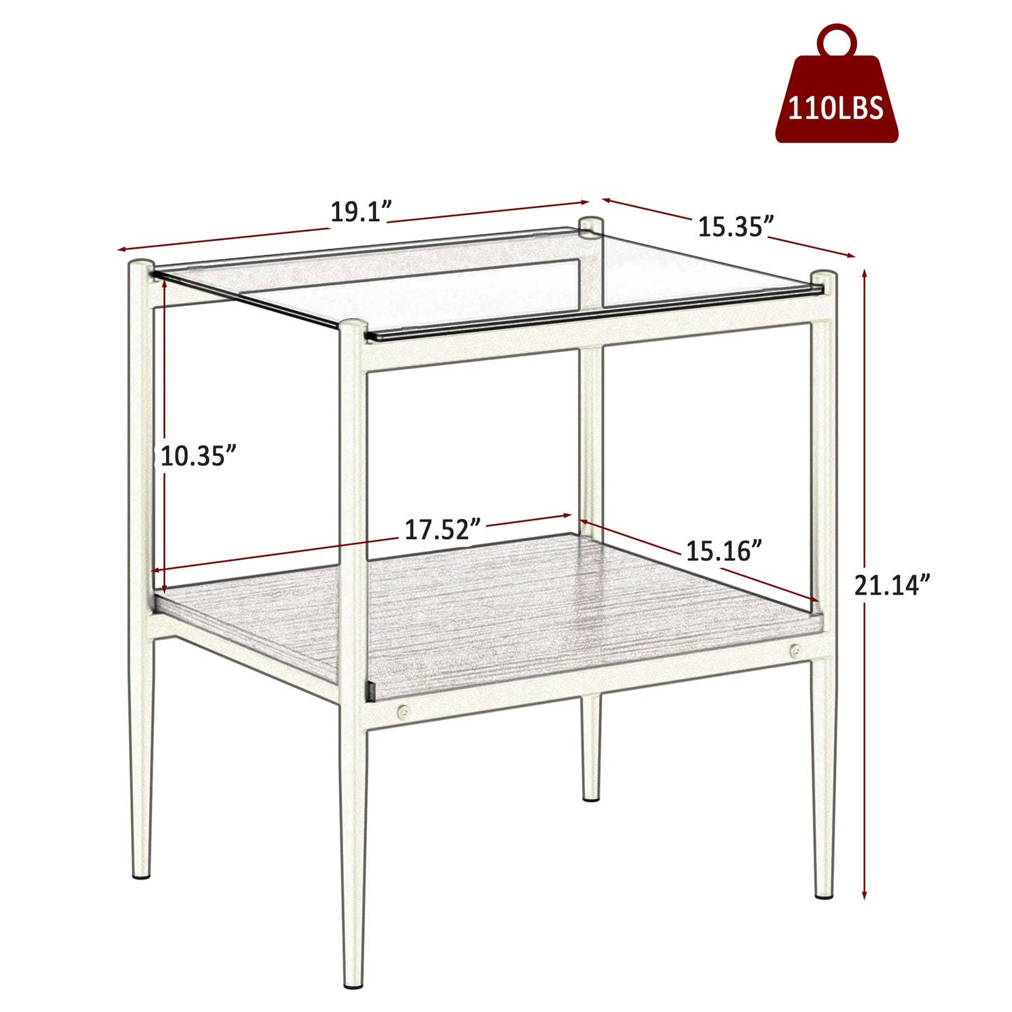 Golden Frame 3 Pieces Glass Coffee Table Set Living Room Coffee Table with Side Tables Set of 3 Drop Shipping Products