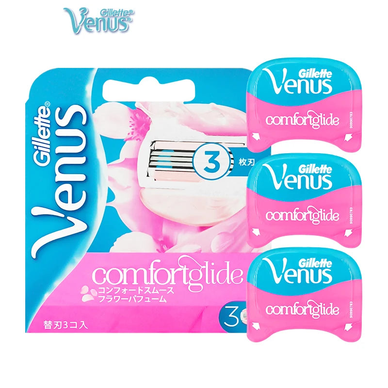 Gillette Women Razor Blades Venus ComfortGlide 3 Layers Blade Protect Skin Shaving Hair Removal Replacement Razor Refill 3/6 Pcs
