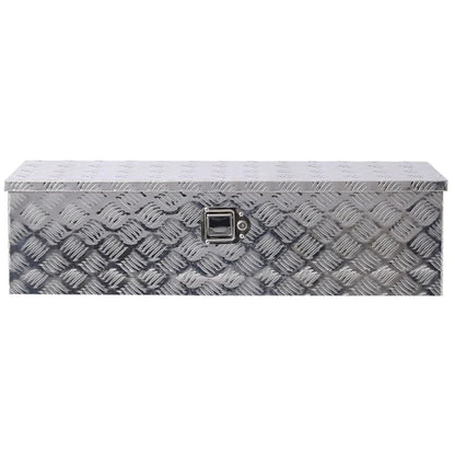 39-Inch Heavy Duty Aluminum Tool Box Truck Bed Outdoor Trailer Pickup Storage Organizer RV Storage W Lock Keys Silver FCJ