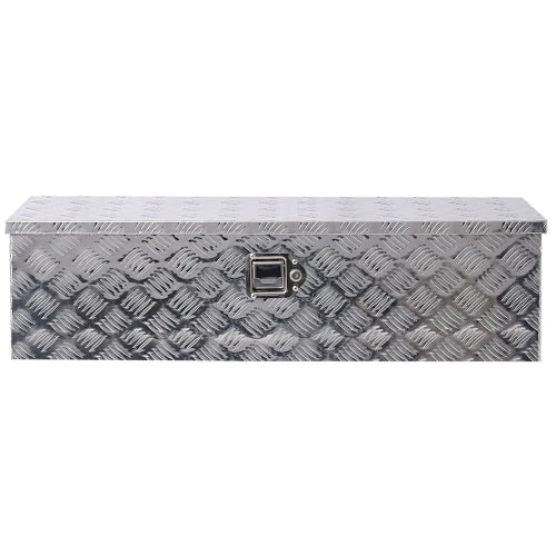 39-Inch Heavy Duty Aluminum Tool Box Truck Bed Outdoor Trailer Pickup Storage Organizer RV Storage W Lock Keys Silver FCJ