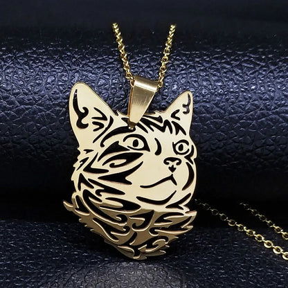 cat necklace kitten necklace silver cat pendant stainless steel necklace cat lover gift animal jewelry cute jewelry women's necklace pet lover gift feline jewelry cat pendant minimalist necklace Only Good Intentions 13