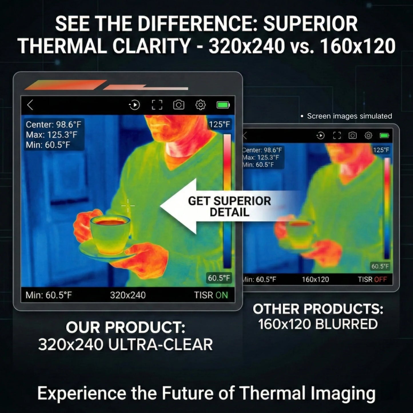 2026 Upgraded Portable Thermal Imaging Camera 320x240 High Definition Screen Rechargeable Battery Infrared Imager for Home Use