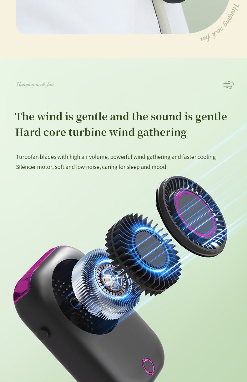 New Handheld Digital Display Small Fan Portable USB Lazy Electric Fan Outdoor Mini Waist Fan Hanging Neck Fan
