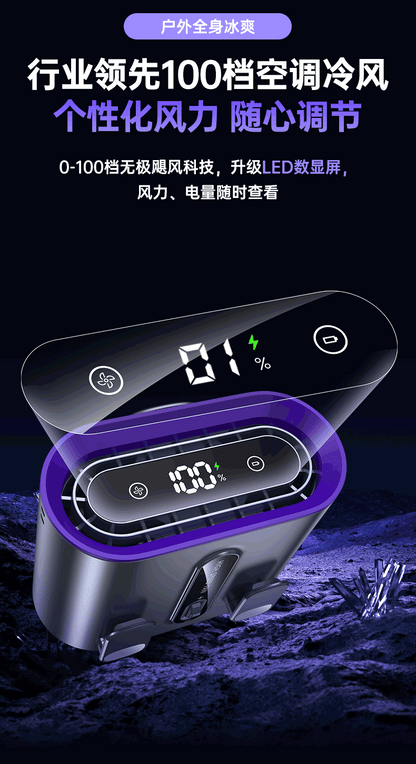 Cross-border new waist fan outdoor site lighting large capacity neck fan portable waist fan
