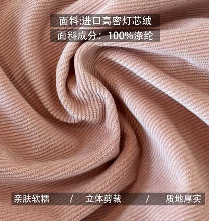 Lushi Japanese-Style Minimalist Thickened Brushed Corduroy Shirt for Women 2025 Autumn Inner Layering Base Shirt 3378