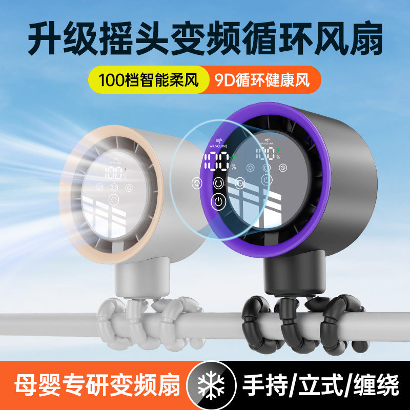 Cross-border new waist fan outdoor site lighting large capacity neck fan portable waist fan
