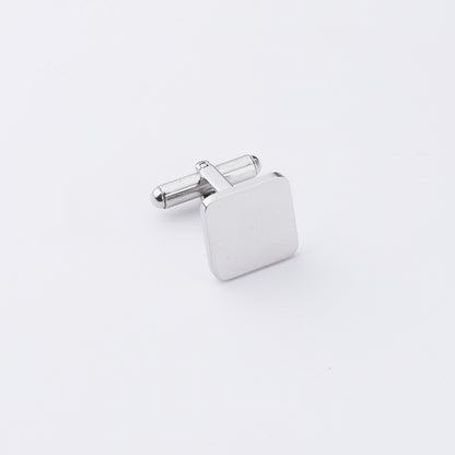 European and American Hot-Selling French-Style Stainless Steel Suit Cufflinks DIY Square Customizable Engraving Cufflinks Jewelry Accessories