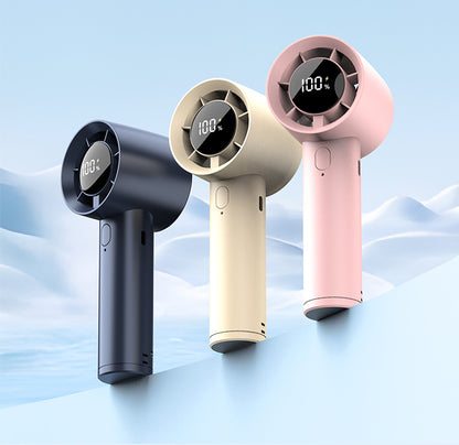 New Cross-Border High-Speed Small Fan Portable Student Desktop Fan Outdoor USB Digital Display Handheld Small Fan