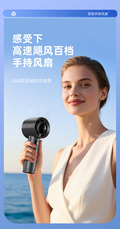 New Cross-Border High-Speed Small Fan Portable Student Desktop Fan Outdoor USB Digital Display Handheld Small Fan