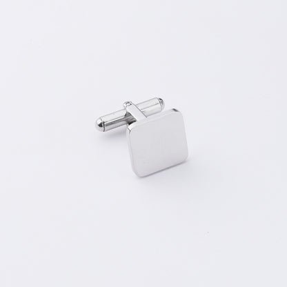 European and American Hot-Selling French-Style Stainless Steel Suit Cufflinks DIY Square Customizable Engraving Cufflinks Jewelry Accessories