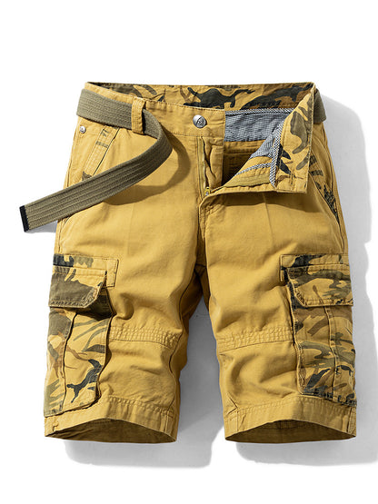 Camouflage Pants Men's Cargo Pants Loose Fit Summer Washed Cargo Shorts Cross-Border Exclusive B2021