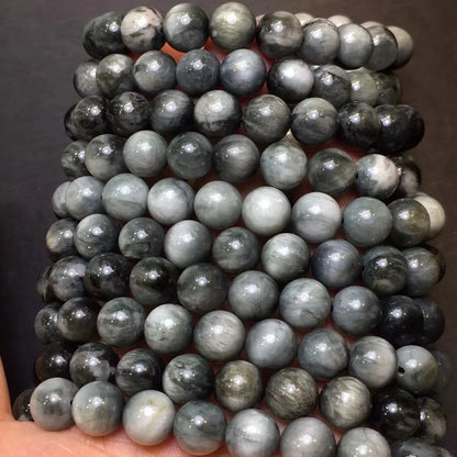 Natural Eagle Eye Stone Single Circle Fashion Bracelet for Men and Women, Light Luxury and Simple Pattern Bracelet