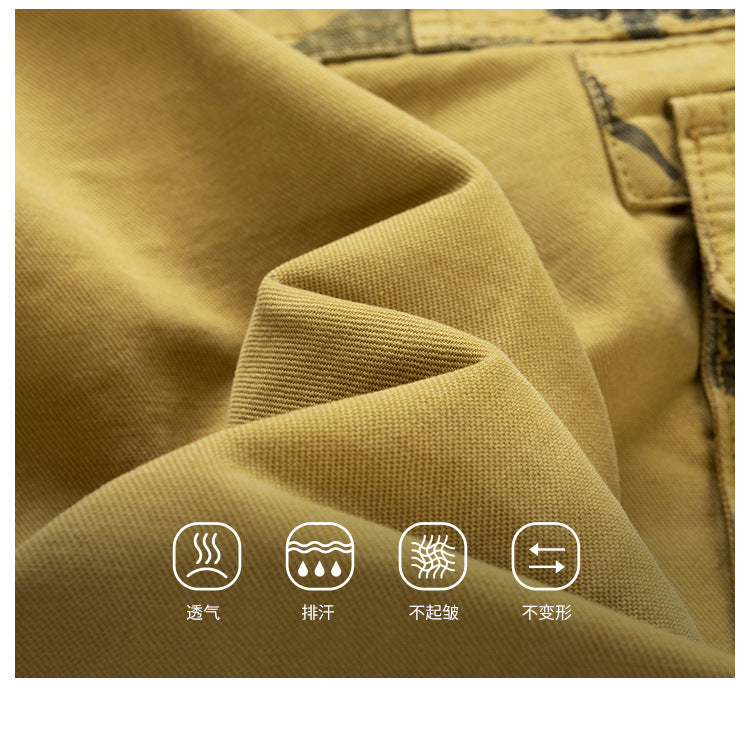 Camouflage Pants Men's Cargo Pants Loose Fit Summer Washed Cargo Shorts Cross-Border Exclusive B2021