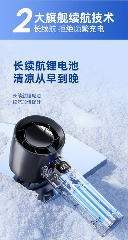 New Cross-Border High-Speed Small Fan Portable Student Desktop Fan Outdoor USB Digital Display Handheld Small Fan