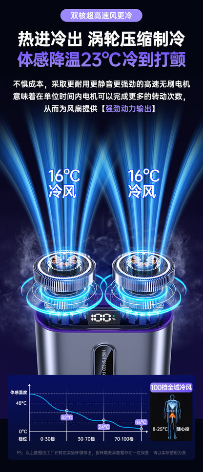 Cross-border new waist fan outdoor site lighting large capacity neck fan portable waist fan