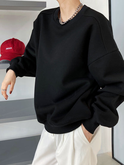 Luxi 2025 Autumn and Winter New Style Velvet Thickeneded Burgundy Sweatshirt for Women Korean Style Normcore Long-Sleeved Pullover Top 2628