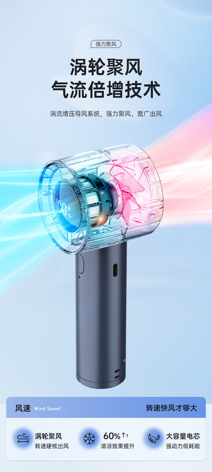 New Cross-Border High-Speed Small Fan Portable Student Desktop Fan Outdoor USB Digital Display Handheld Small Fan