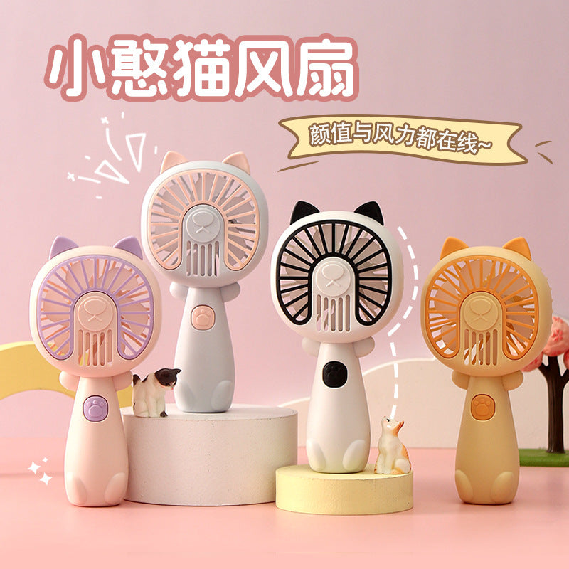 New cartoon mini fan summer outdoor portable USB rechargeable fan student dormitory desktop fan