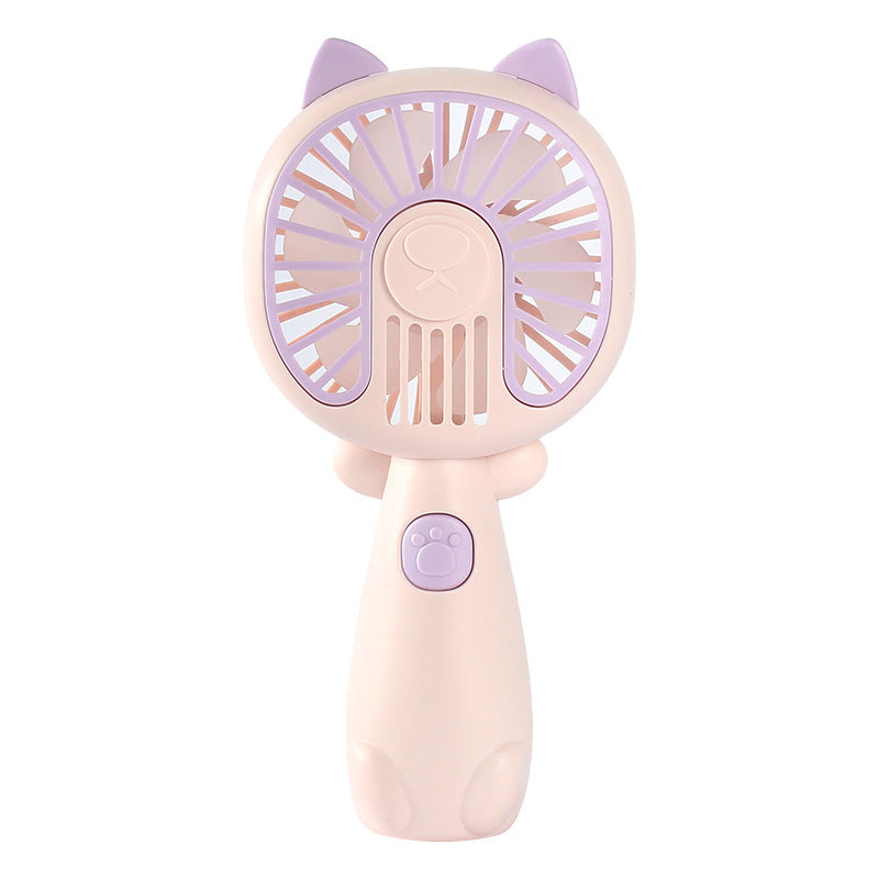 New cartoon mini fan summer outdoor portable USB rechargeable fan student dormitory desktop fan
