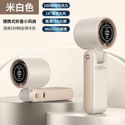 Cross-border new T15S handheld refrigeration ice fan usb high-speed turbo violence fan folding neck fan
