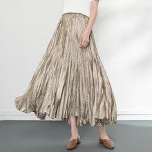 Retro Pleated Fashion Floral Suit Autumn and Winter New Miyake Elastic Top Waist Design Skirt Two-Piece Set