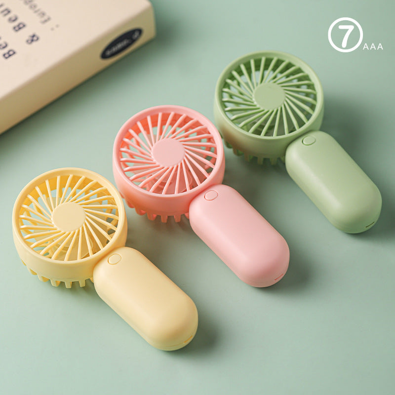 New cartoon mini fan summer outdoor portable USB rechargeable fan student dormitory desktop fan