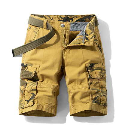 Camouflage Pants Men's Cargo Pants Loose Fit Summer Washed Cargo Shorts Cross-Border Exclusive B2021