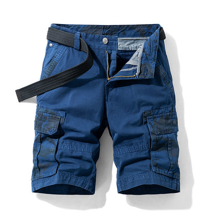 Camouflage Pants Men's Cargo Pants Loose Fit Summer Washed Cargo Shorts Cross-Border Exclusive B2021