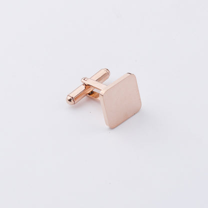 European and American Hot-Selling French-Style Stainless Steel Suit Cufflinks DIY Square Customizable Engraving Cufflinks Jewelry Accessories