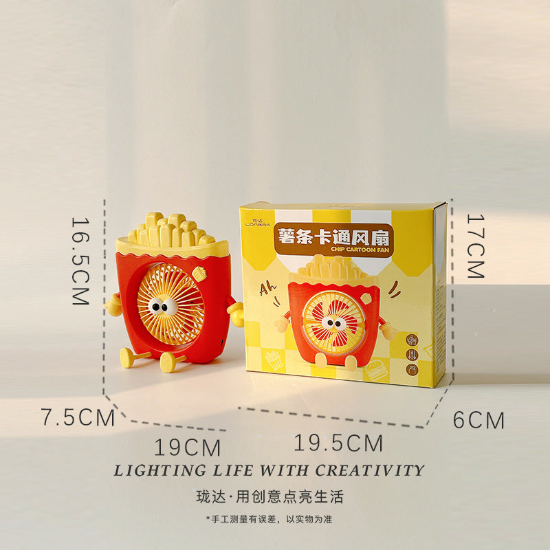Food Toy Series Cartoon Electric Fan Summer Small Dormitory Fan USB Mini Fan Portable Handheld Fan