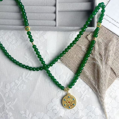 New Chinese Style Safe Buckle Tassel Beaded Crossbody Chain Guofeng Antique Long Necklace Accessories Women's Cheongsam Vintage Wreaths