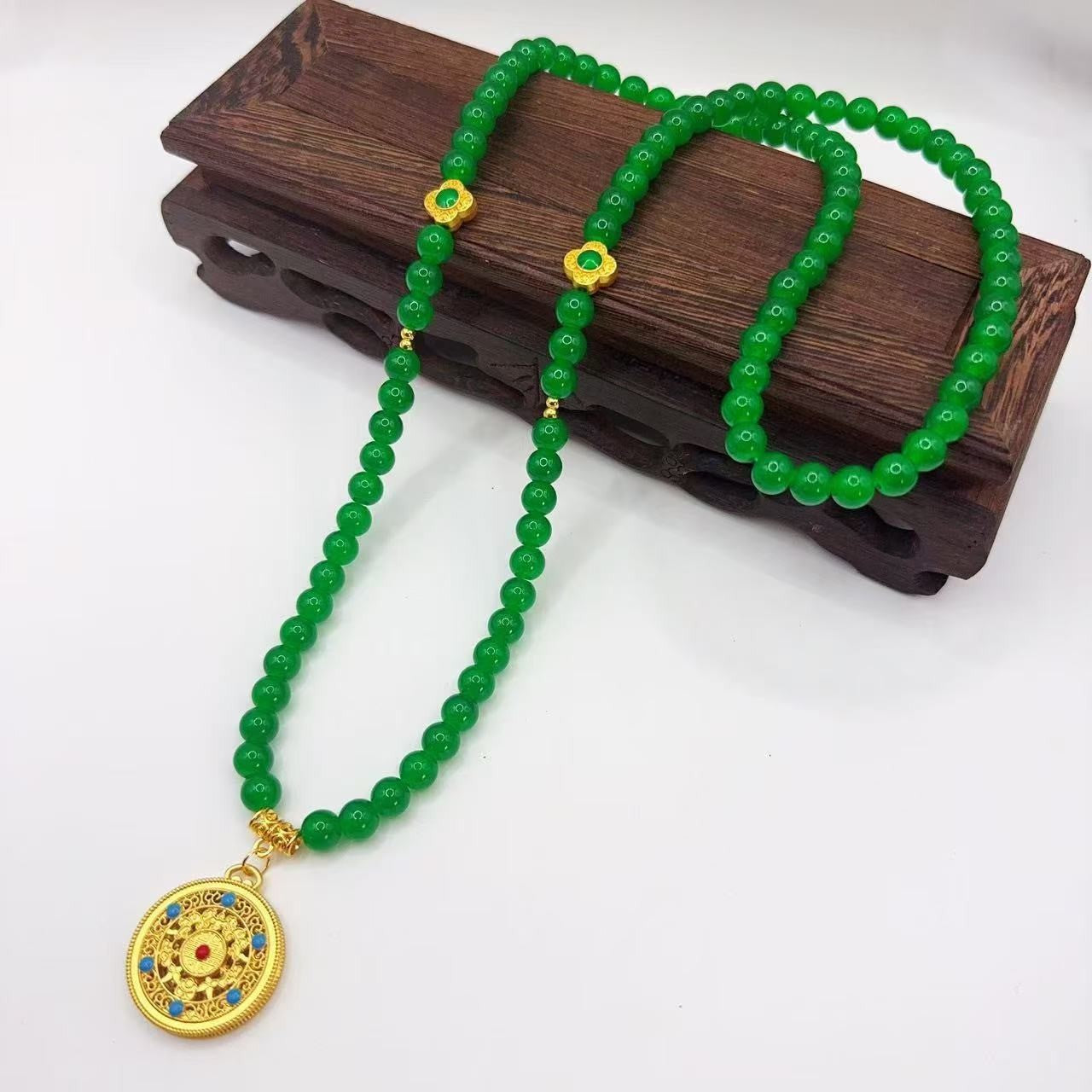 New Chinese Style Safe Buckle Tassel Beaded Crossbody Chain Guofeng Antique Long Necklace Accessories Women's Cheongsam Vintage Wreaths
