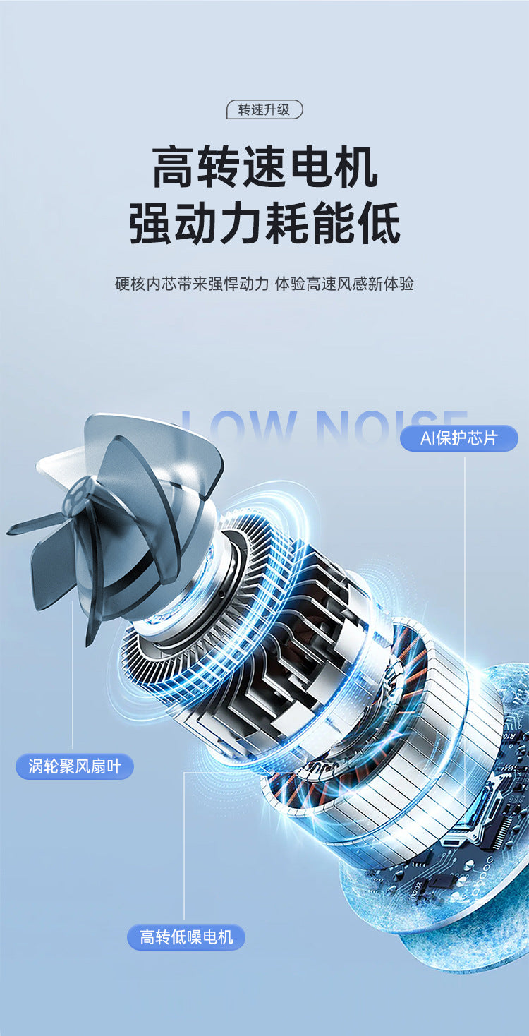 New Cross-Border High-Speed Small Fan Portable Student Desktop Fan Outdoor USB Digital Display Handheld Small Fan