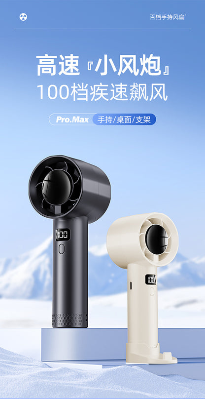 New Cross-Border High-Speed Small Fan Portable Student Desktop Fan Outdoor USB Digital Display Handheld Small Fan
