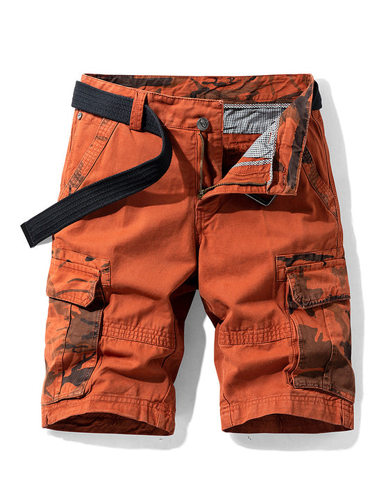 Camouflage Pants Men's Cargo Pants Loose Fit Summer Washed Cargo Shorts Cross-Border Exclusive B2021