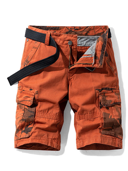 Camouflage Pants Men's Cargo Pants Loose Fit Summer Washed Cargo Shorts Cross-Border Exclusive B2021