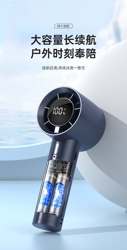 New Cross-Border High-Speed Small Fan Portable Student Desktop Fan Outdoor USB Digital Display Handheld Small Fan