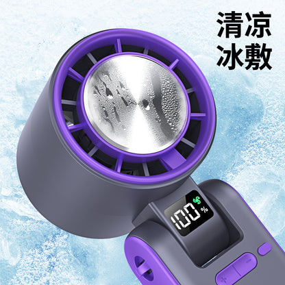 Cross-border new T15S handheld refrigeration ice fan usb high-speed turbo violence fan folding neck fan
