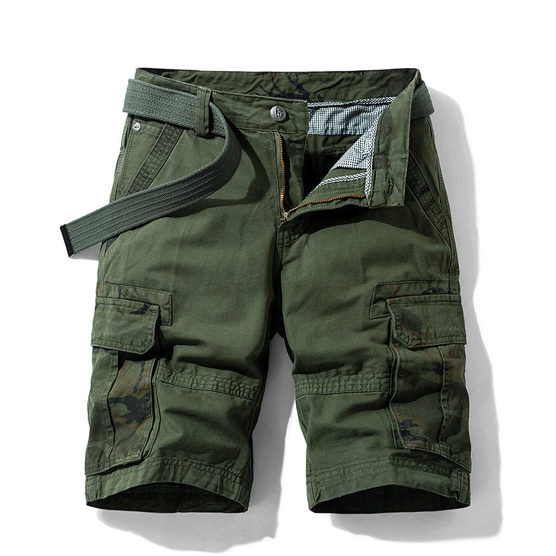 Camouflage Pants Men's Cargo Pants Loose Fit Summer Washed Cargo Shorts Cross-Border Exclusive B2021