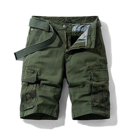 Camouflage Pants Men's Cargo Pants Loose Fit Summer Washed Cargo Shorts Cross-Border Exclusive B2021