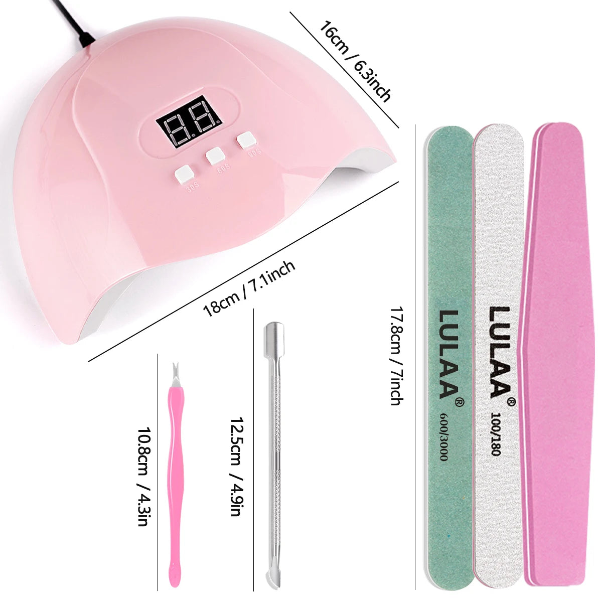 YIKOOLIN Professional Nail Art Kit With LED UV Nail Lamp Gel Curing Machine Electric Nail File Drill Manicure Tools Set