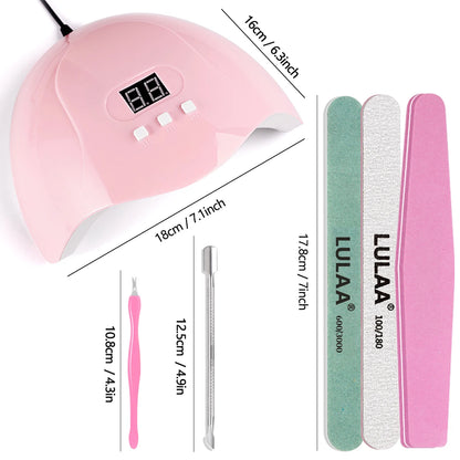 YIKOOLIN Professional Nail Art Kit With LED UV Nail Lamp Gel Curing Machine Electric Nail File Drill Manicure Tools Set