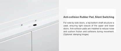 Modern office cabinet; all-steel filing cabinet with double glass doors; ideal for document storage in a home office